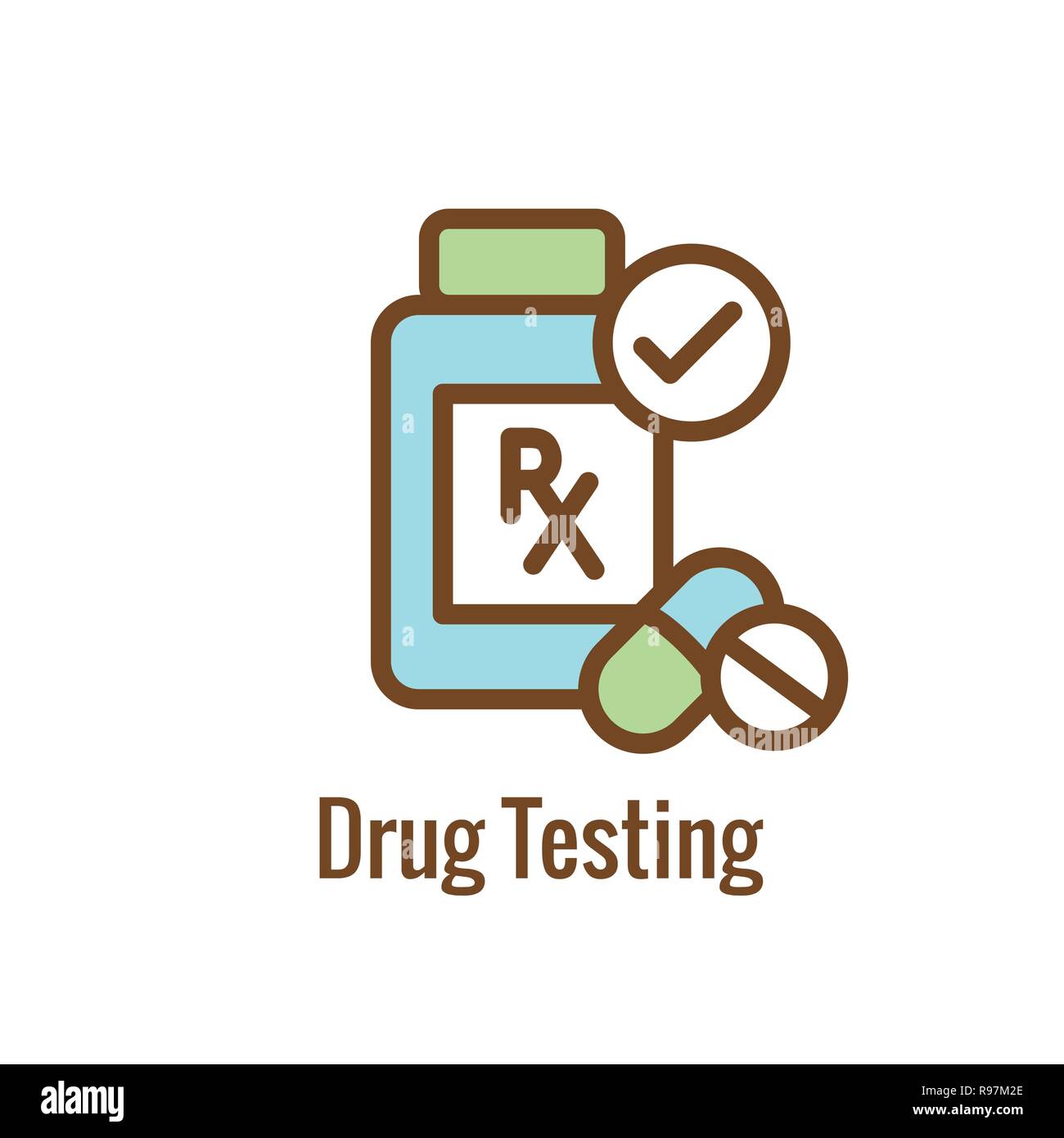 Drug Testing & Safety Approval Icon Vector Graphic with Rounded Edges