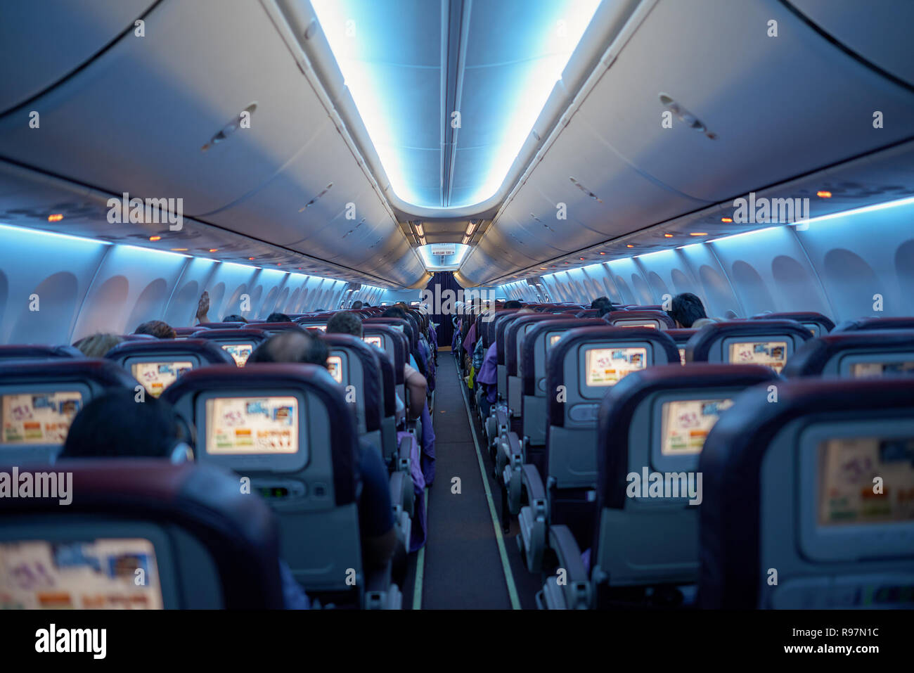Kuala Lumpur Malaysia May 12 2014 Inside Malaysia Airlines Boeing 737 Malaysia Airlines Is A Major Airline Operating Flights From Kuala Lumpur I Stock Photo Alamy