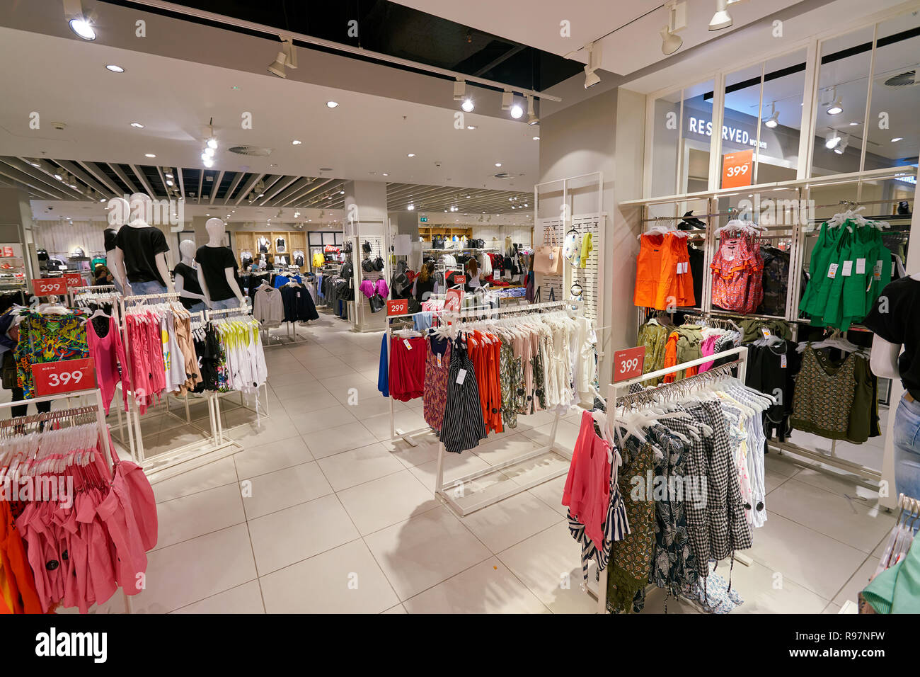 SAINT PETERSBURG, RUSSIA CIRCA AUGUST, 2017 inside Reserved store at