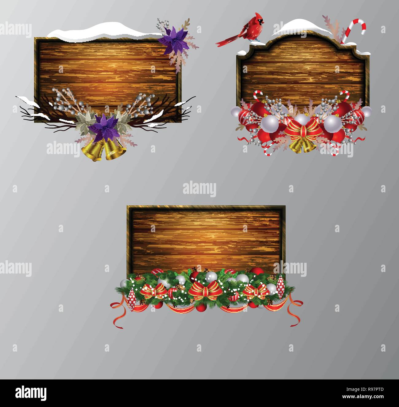 Vector wooden christmas board Stock Vector Image & Art Alamy