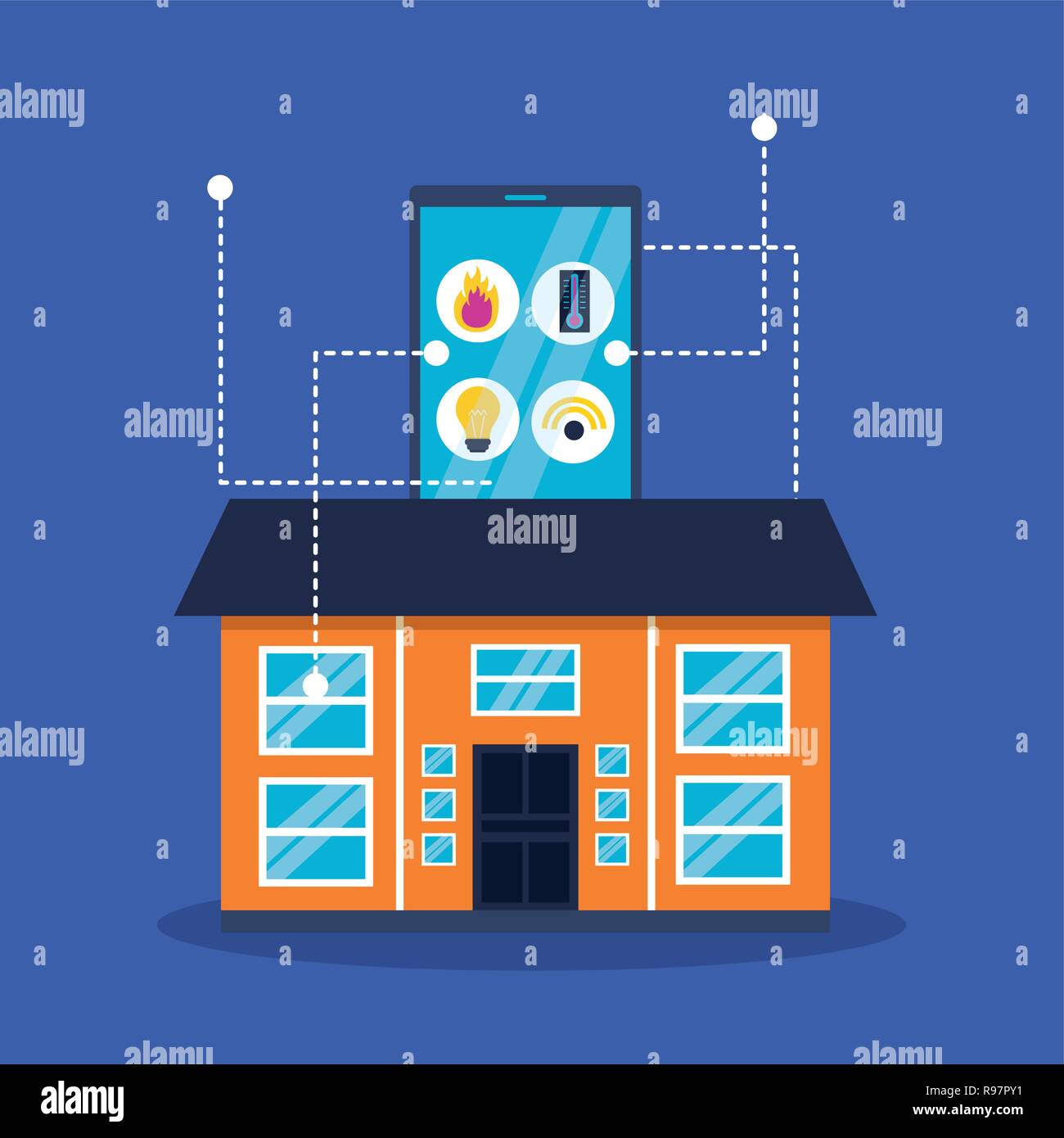 smart home smartphone application remote vector illustration Stock ...