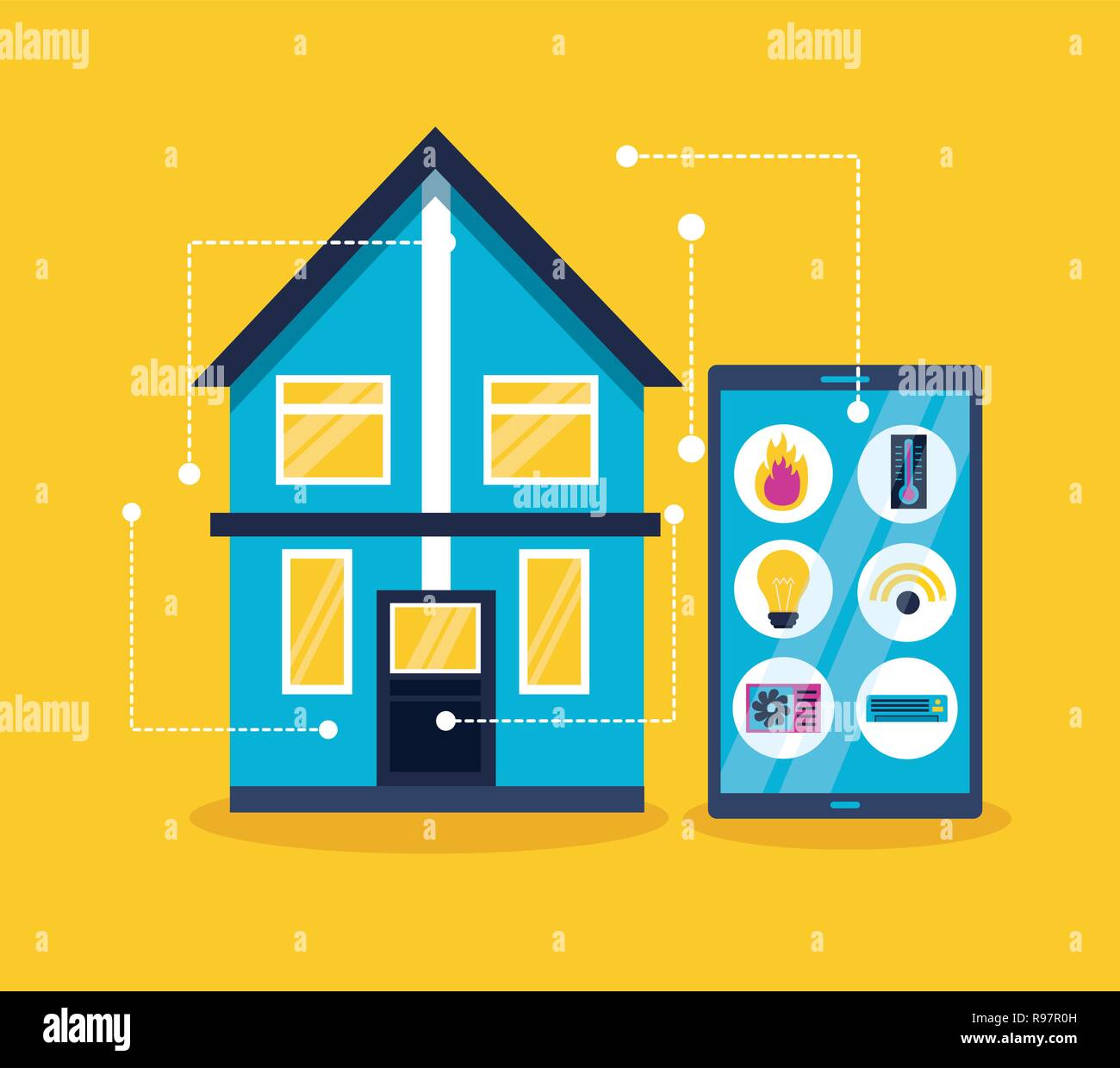 smart home smartphone application remote vector illustration Stock ...