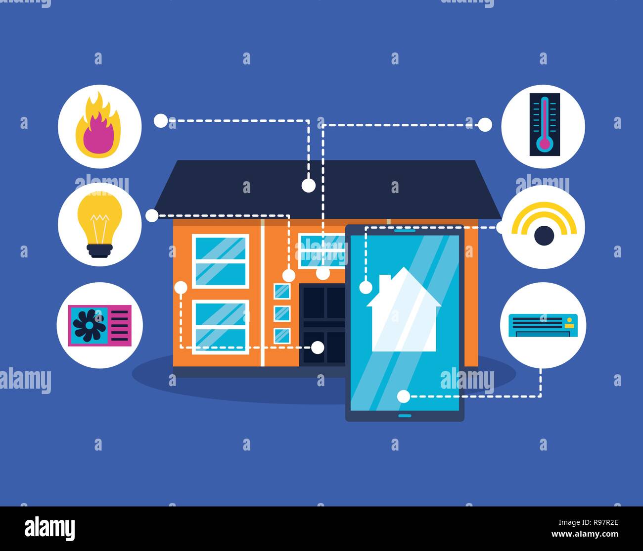 smart home smartphone digital tech vector illustration Stock Vector ...
