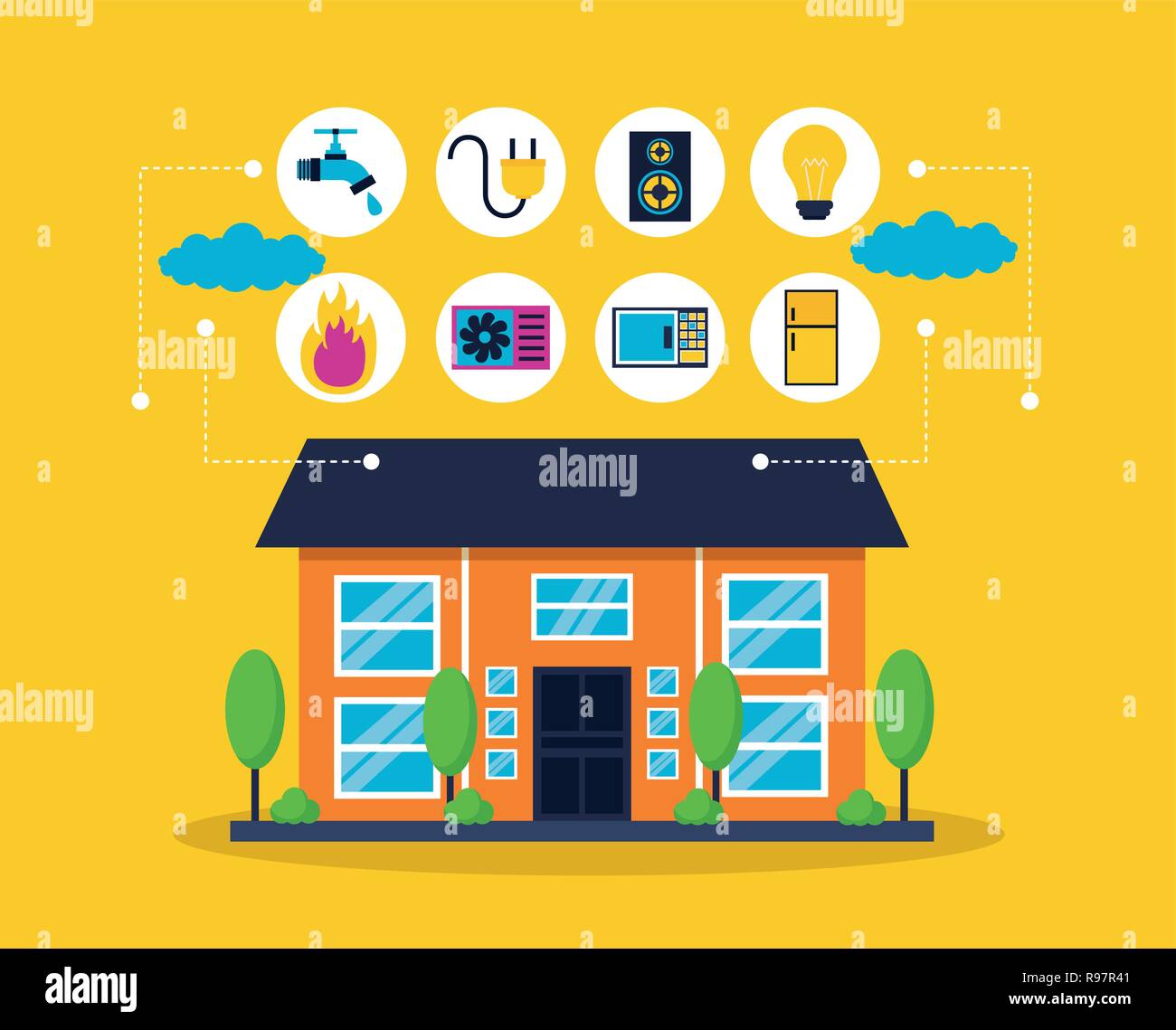 smart home house technology automation vector illustration Stock Vector ...