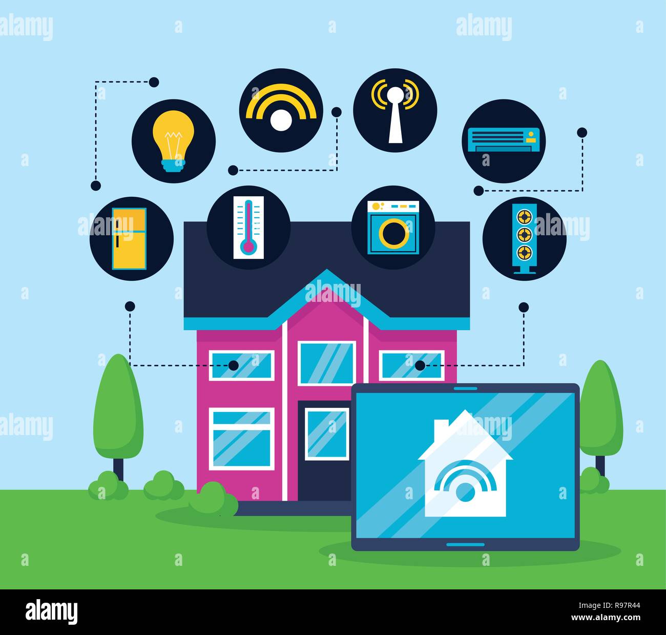 smart home cellphone device control vector illustration Stock Vector Image & Art Alamy