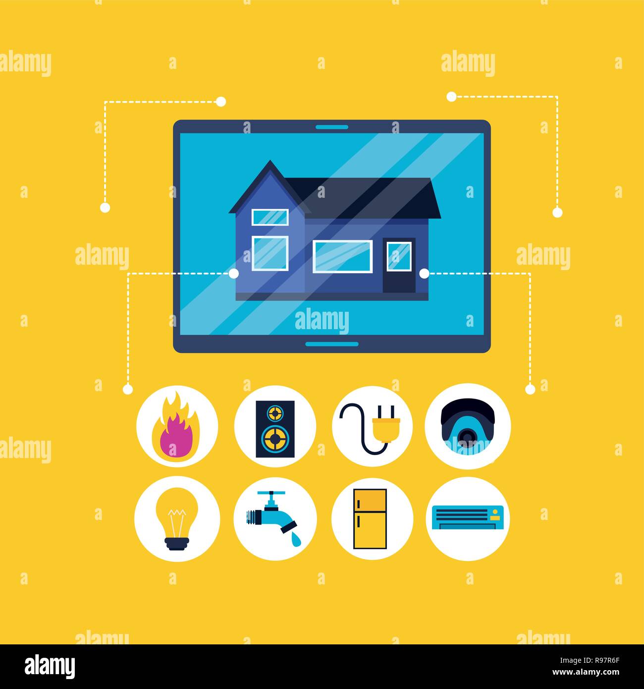 cellphone control remote smart home vector illustration Stock Vector ...