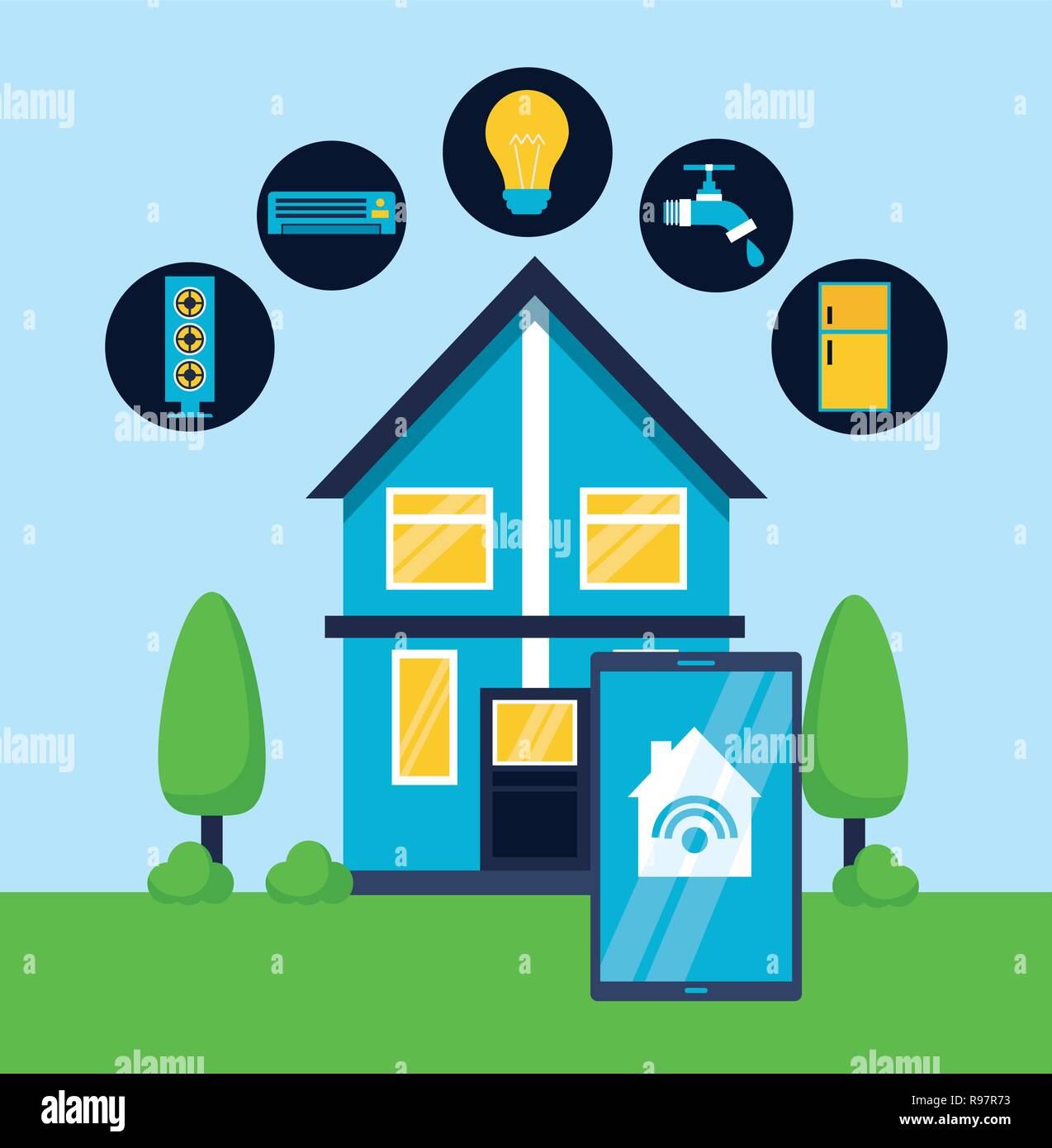 smart home cellphone device control vector illustration Stock Vector Image & Art Alamy