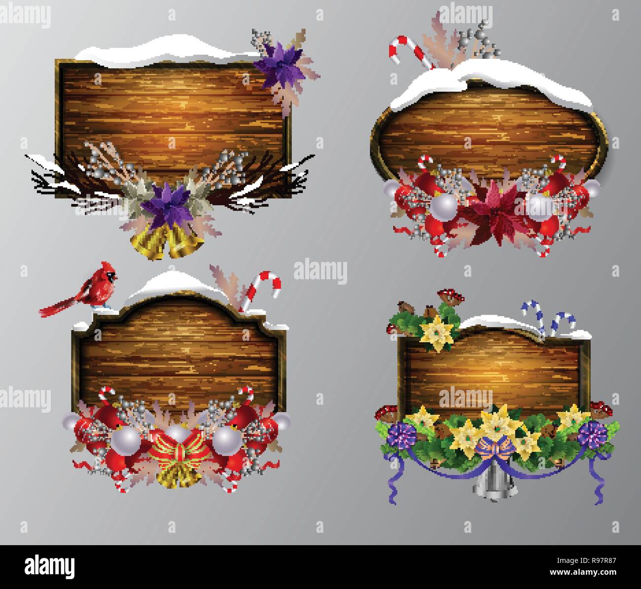 Vector wooden christmas board Stock Vector Image & Art Alamy