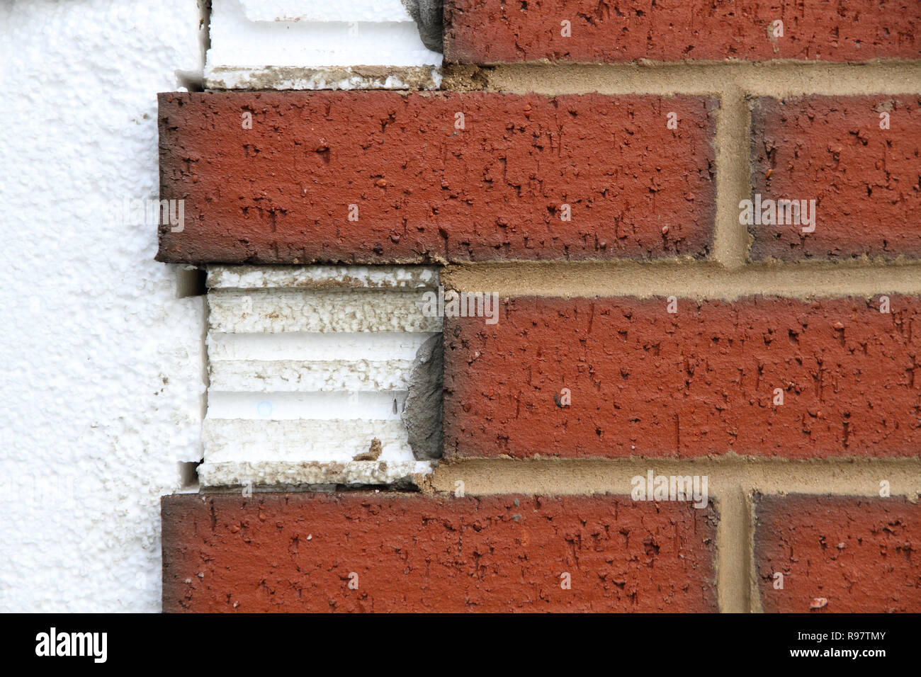 er Exterior Wall Insulation using Brick Slip Cladding Stock Photo Alamy