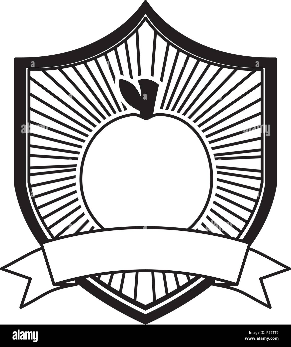 orange fresh healthy food emblem vector illustration Stock Vector Image ...