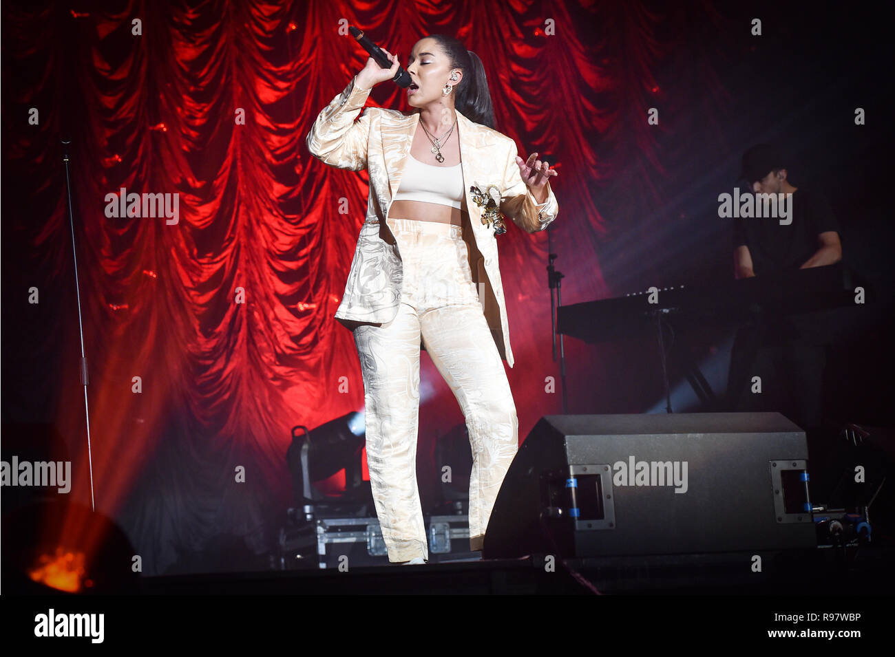 Grace Carter performing during the Ellie Goulding Streets of London