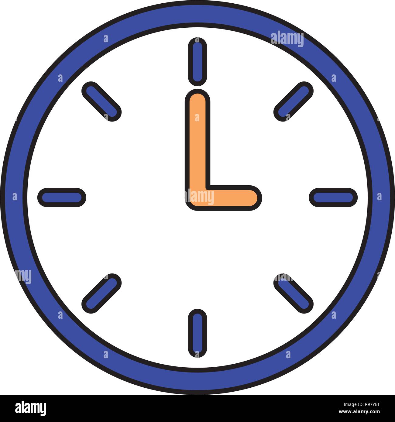round clock time on white background vector illustration Stock Vector ...