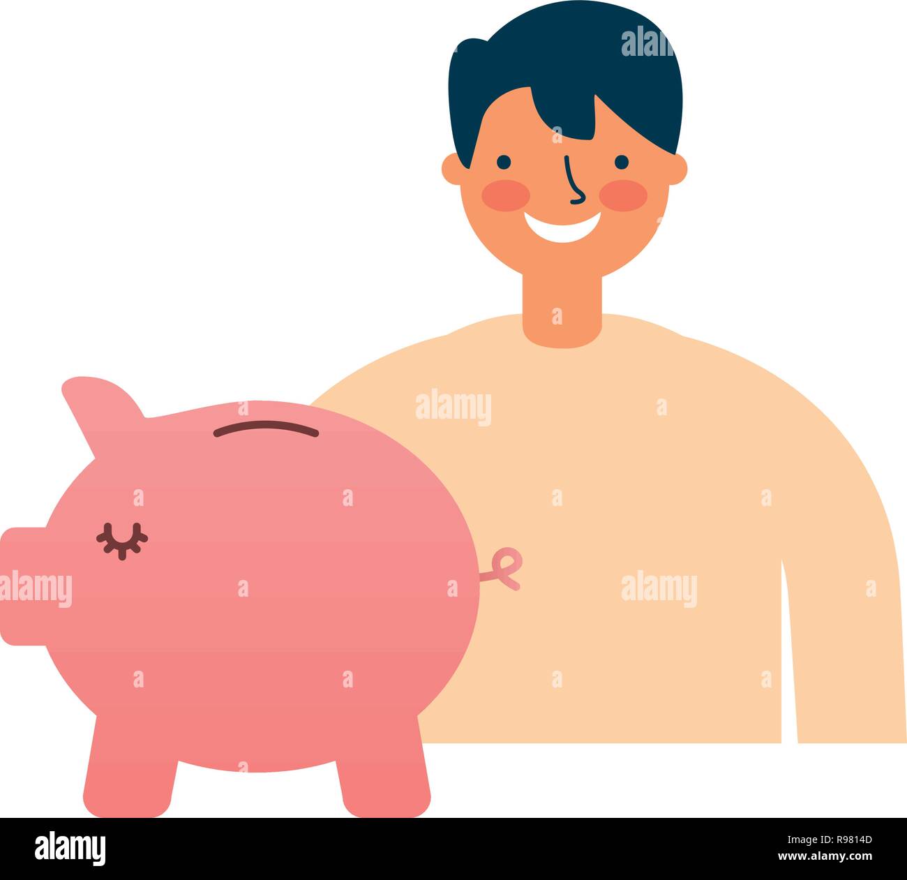 businessman with piggy bank investment vector illustration Stock Vector ...