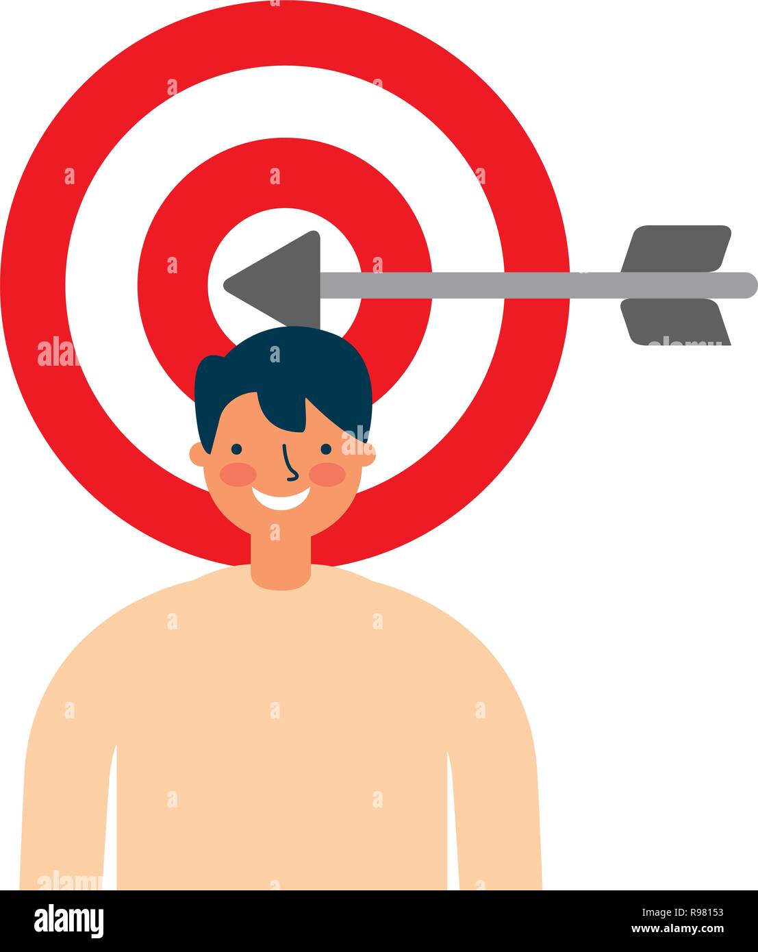 businessman and target arrow startup vector illustration Stock Vector ...