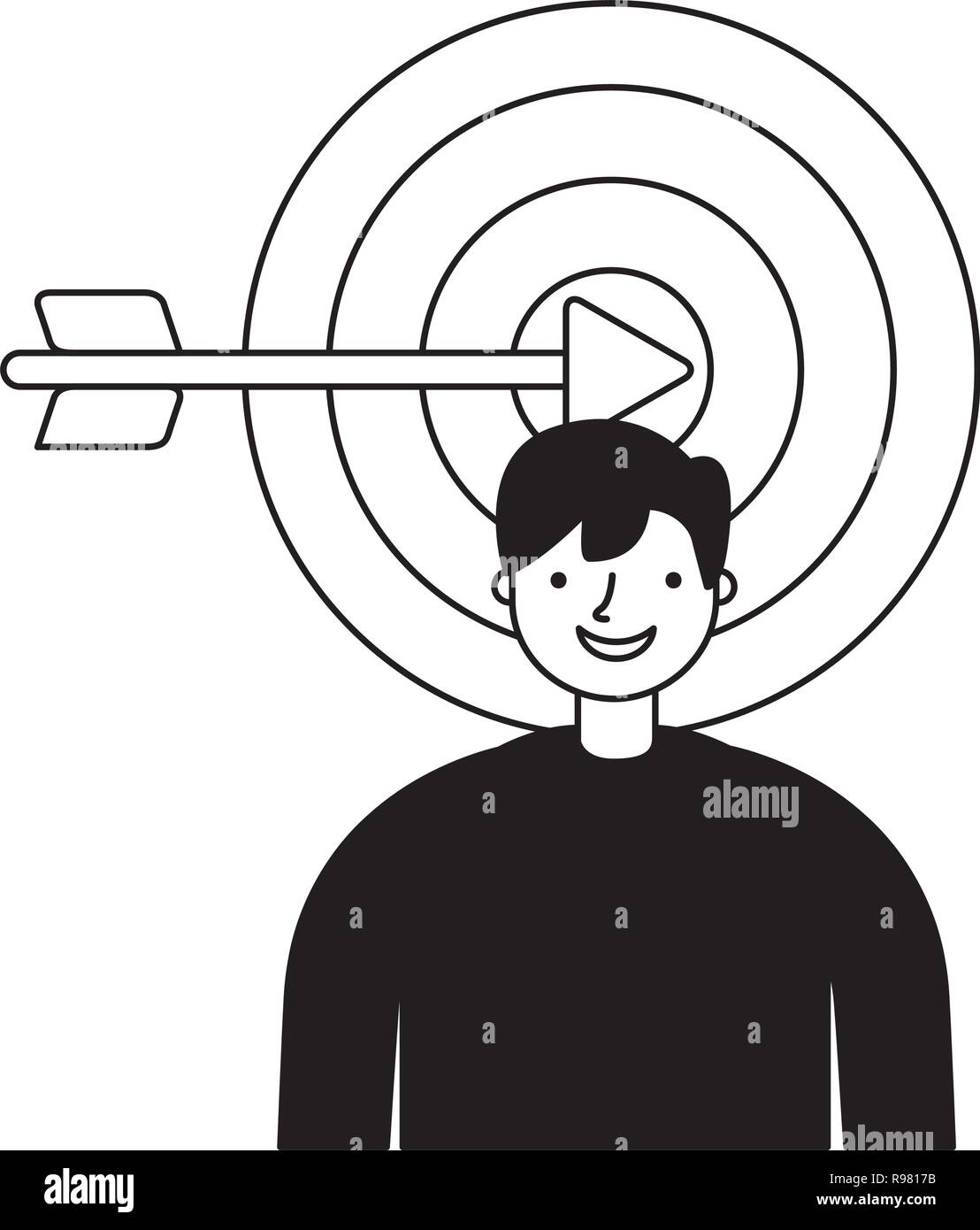 businessman and target arrow startup vector illustration Stock Vector ...