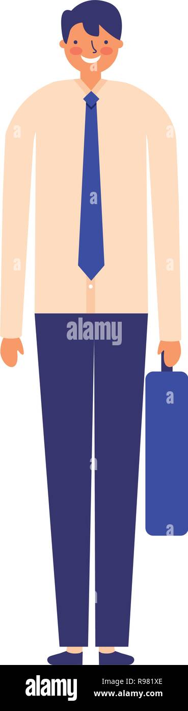 businessman with business briefcase white background vector ...