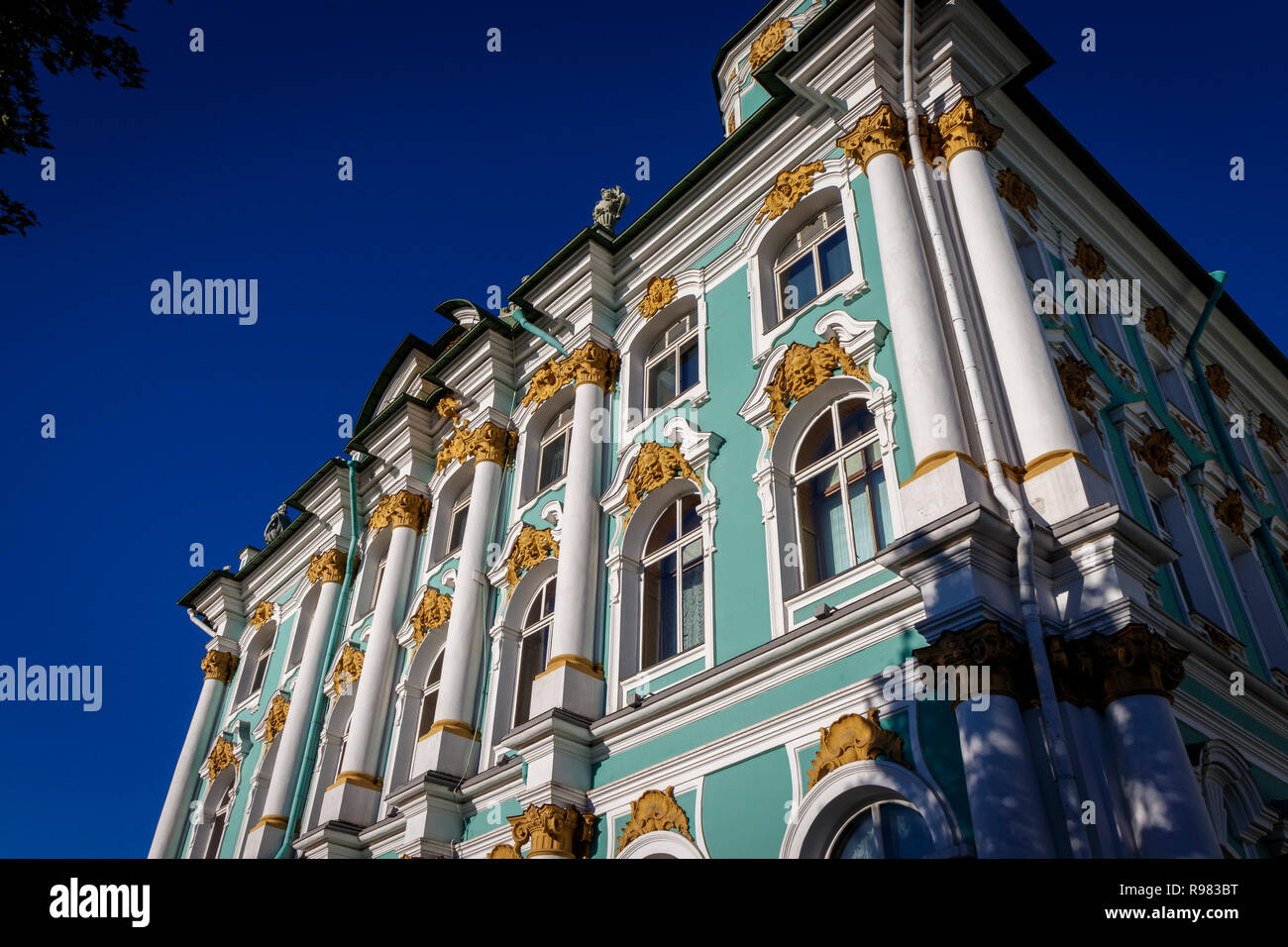 The 1762 Winter Palace and State Hermitage Museum on Palace Square, St Petersburg, Russia. Architect, Italian Francesco Bartolomeo Rastrelli. Stock Photo