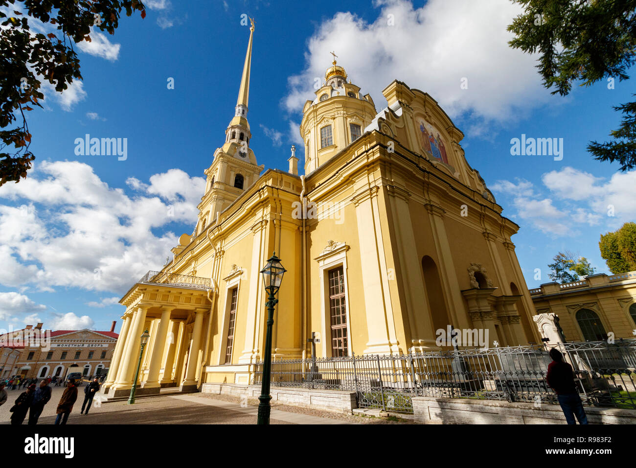 The Saints Peter and Paul Cathedral, inside the Peter and Paul Fortress in St Petersburg, Russia. Russian Orthodox. From a design ny Domenico Trezzini Stock Photo