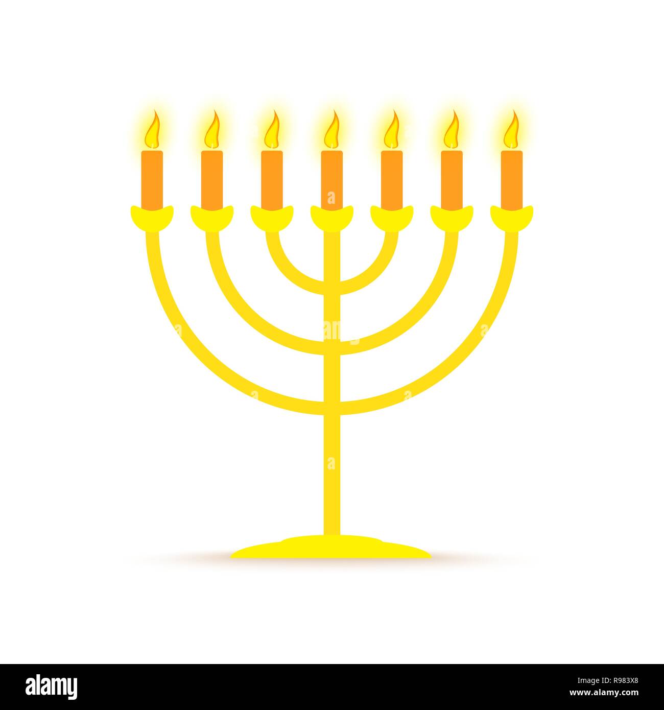 Menorah hanukkah icon. Vector illustration. Hanukkah Menorah in flat style. Stock Vector