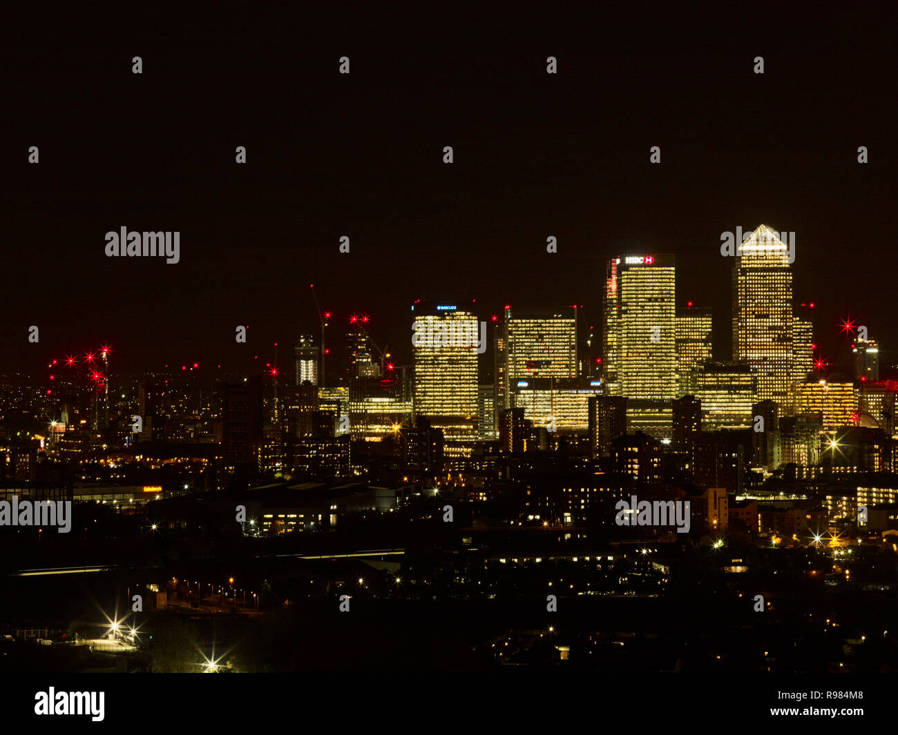 London city skyline view at night Stock Photo - Alamy