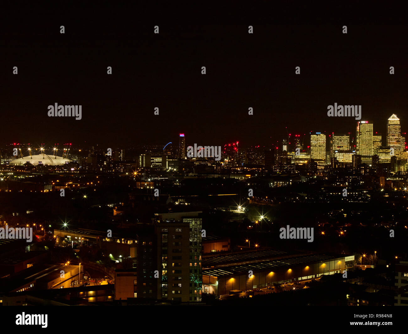 London city skyline view at night Stock Photo - Alamy