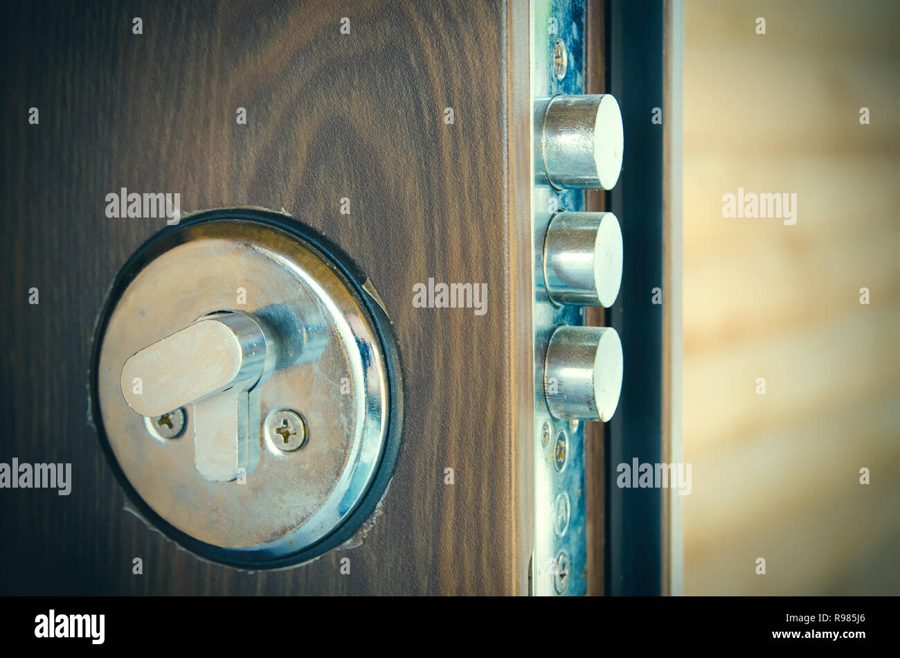open door lock at home Stock Photo Alamy