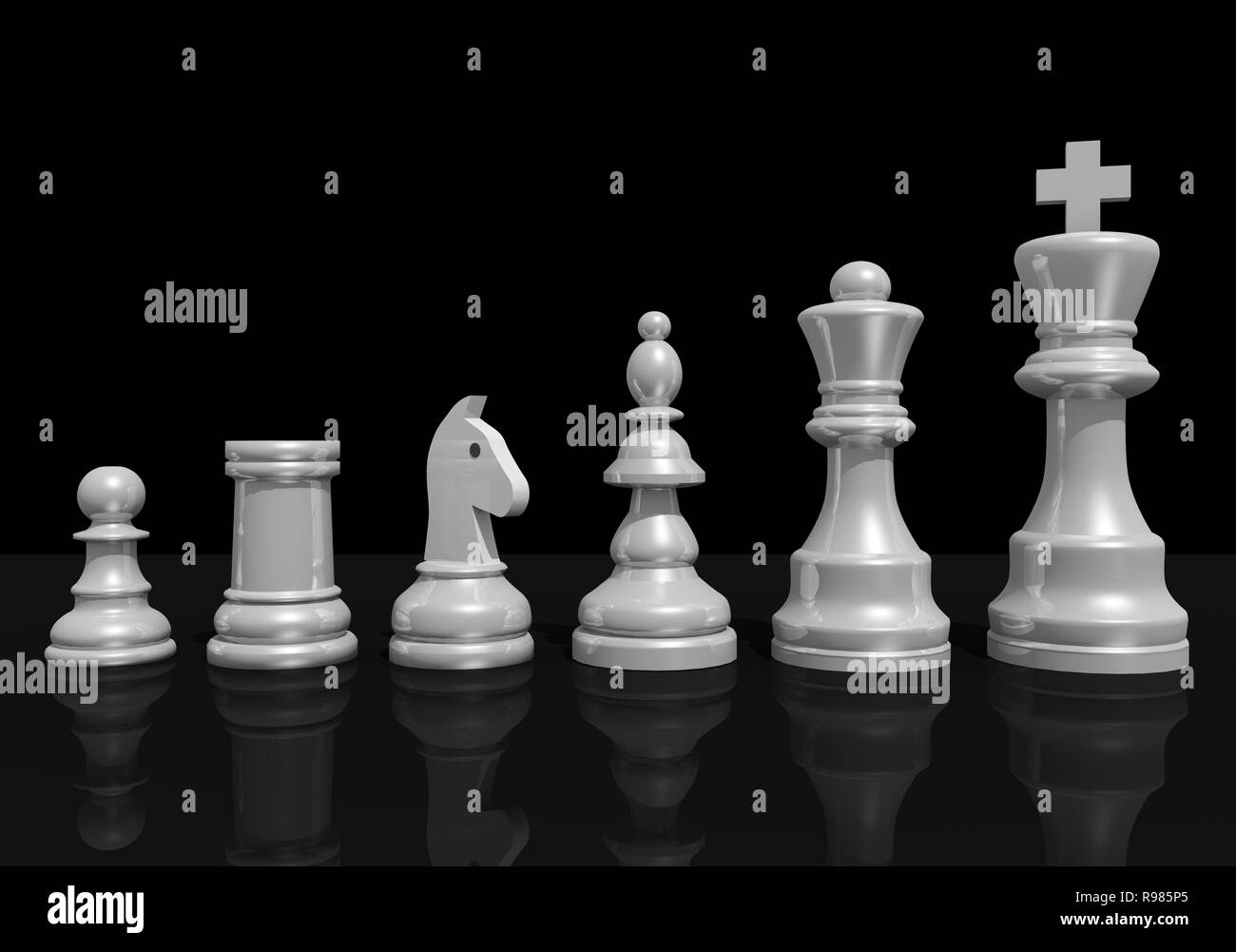 chess pawn chessmen boardgame figures 3d illustration Stock Photo - Alamy