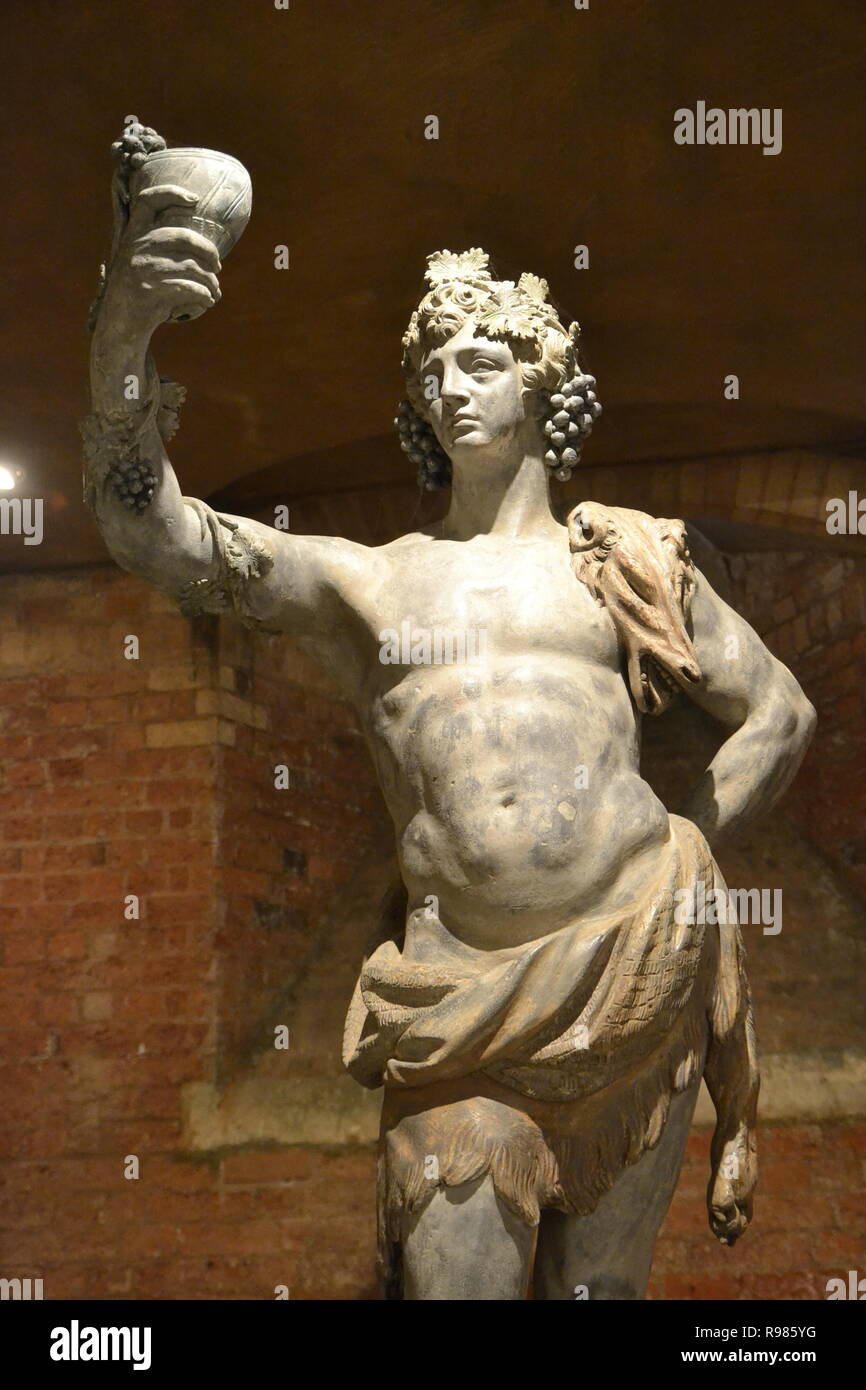 Dionysus statue inside Waddesdon Manor wine cellars, Buckinghamshire, UK Stock Photo