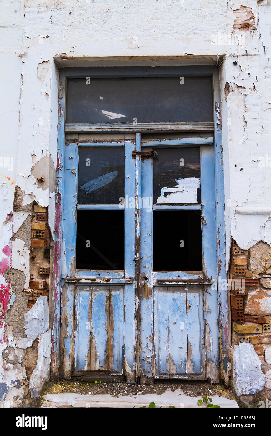 Old Derelict  Weathered Wooden Door . Stock Image Stock Photo