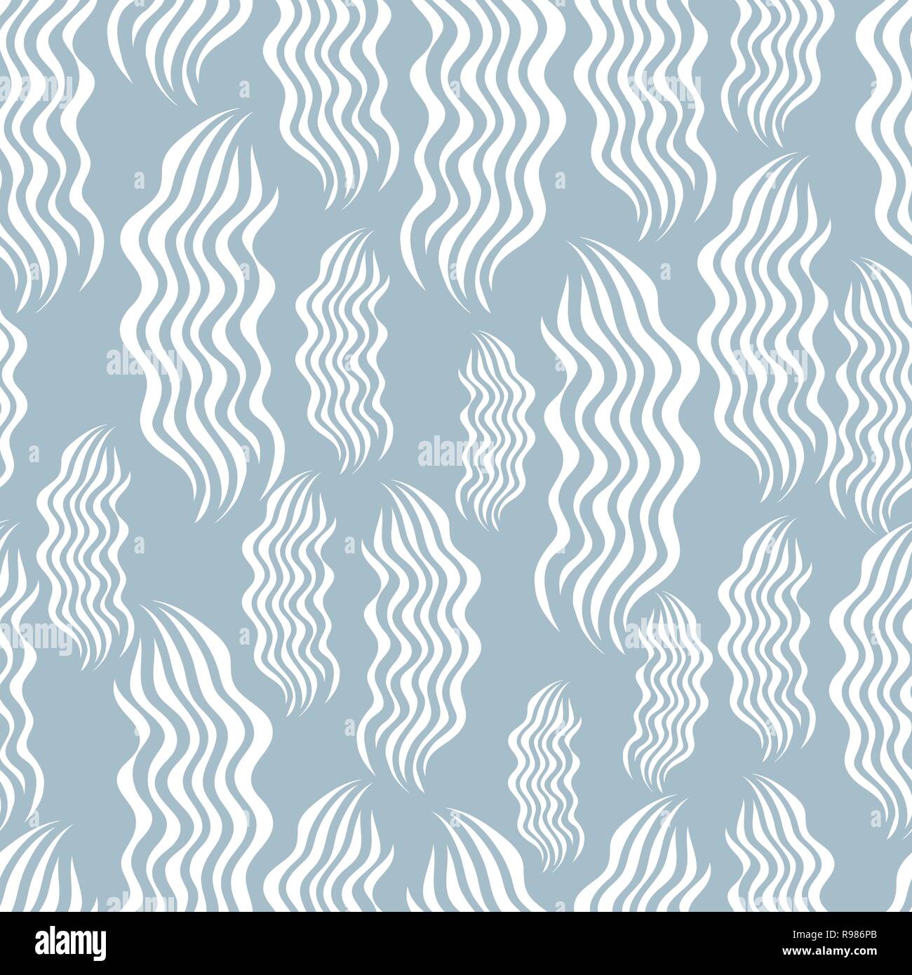 Seamless hand-drawn waves pattern. Abstract wavy background, nature ...