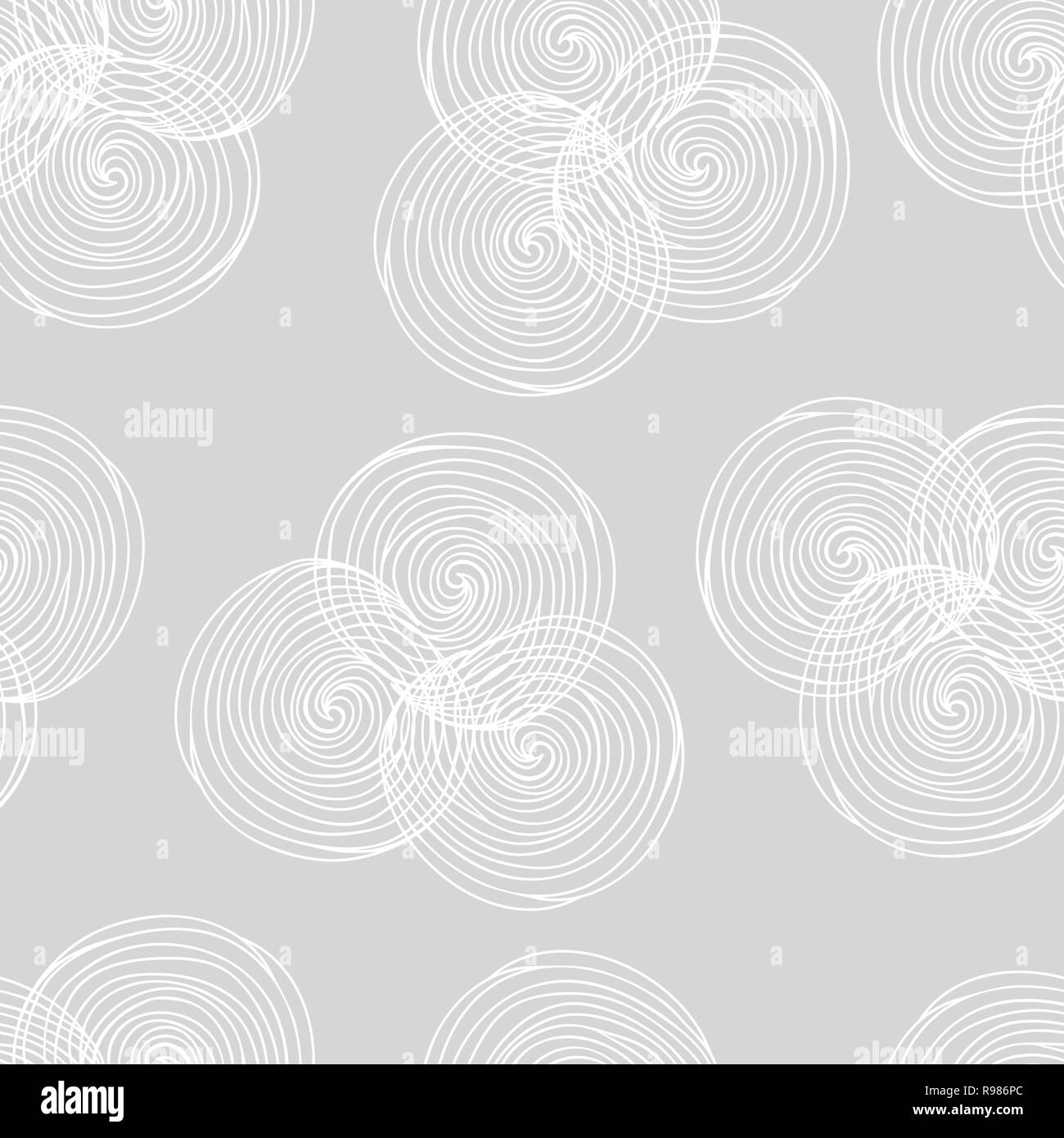 Hand- drawn abstract seamless background pattern. Waves, curls, swirls theme. Vector illustration Stock Vector