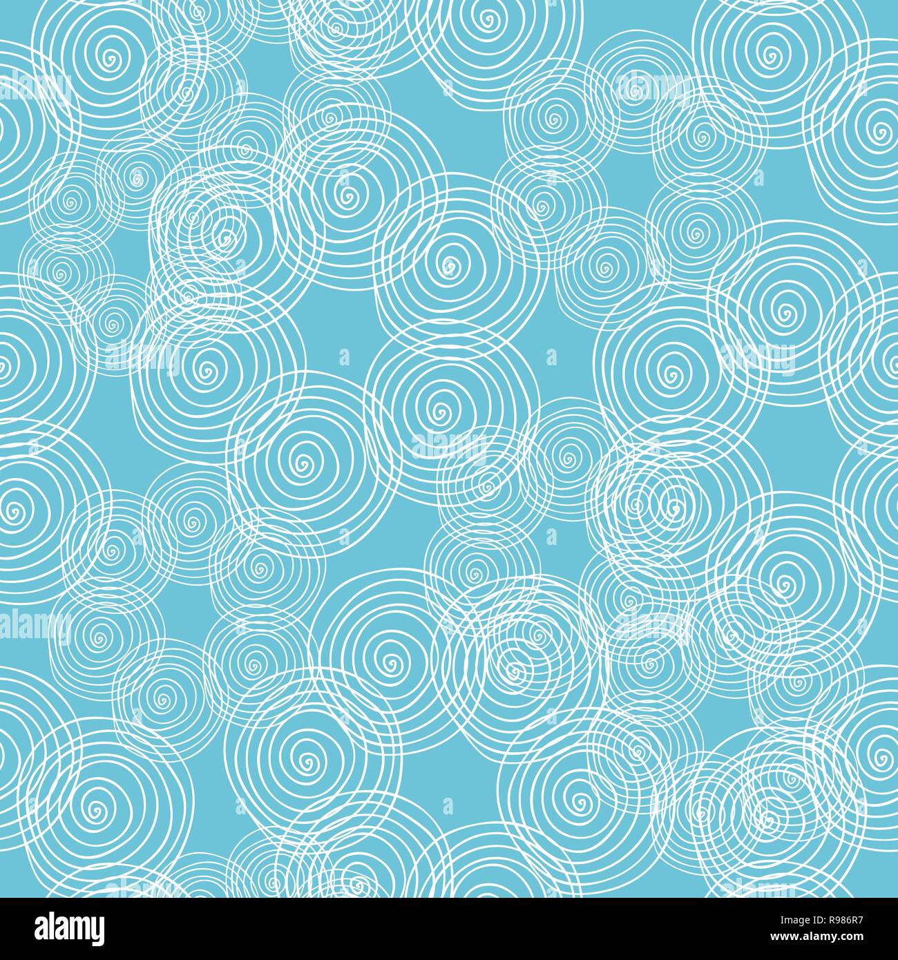 Hand- drawn abstract seamless background pattern. Waves, curls, swirls theme. Vector illustration Stock Vector
