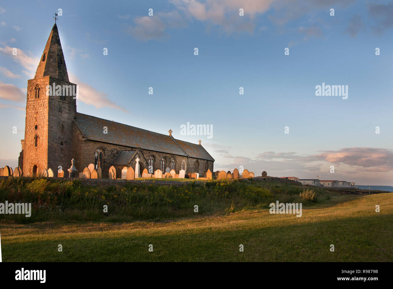 St Bartholamews 13th century Church, Newbiggin, Northumberland, England Stock Photo