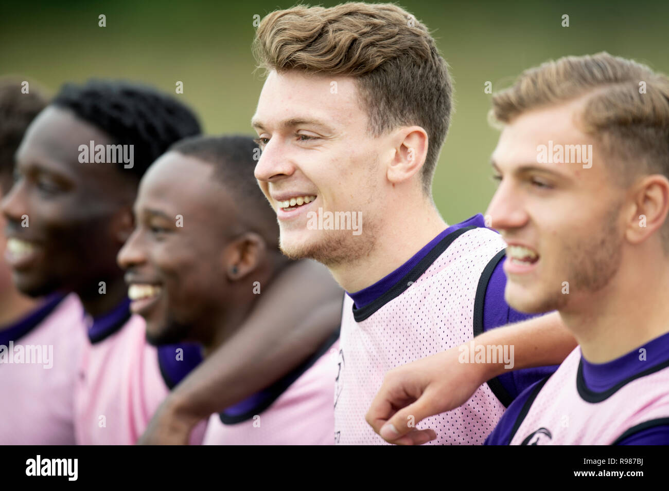 The Loughborough University first team football squad during training, UK 2018 Stock Photo