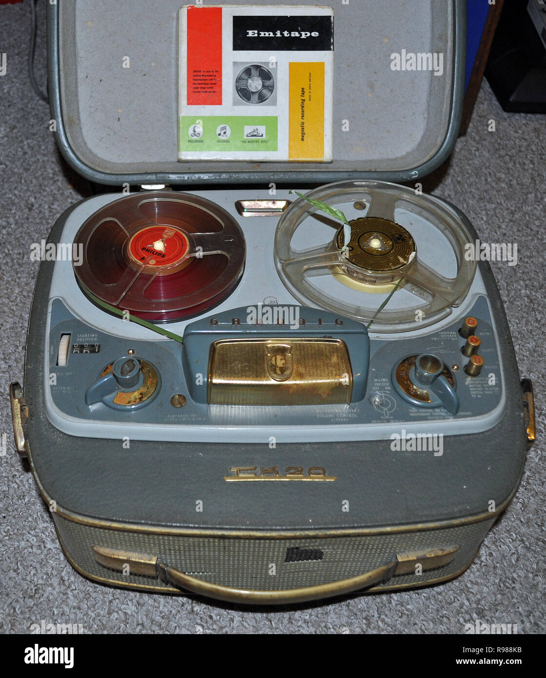 Grundig TK20 Reel-to-reel plus tape Stock Photo