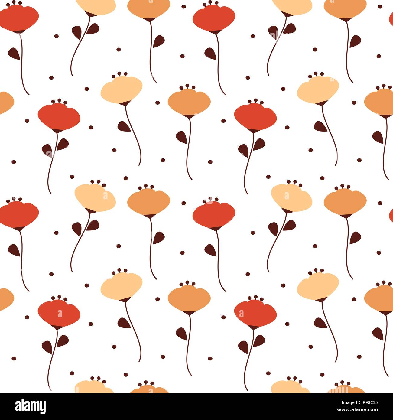 simple flowers seamless vector pattern background illustration Stock ...