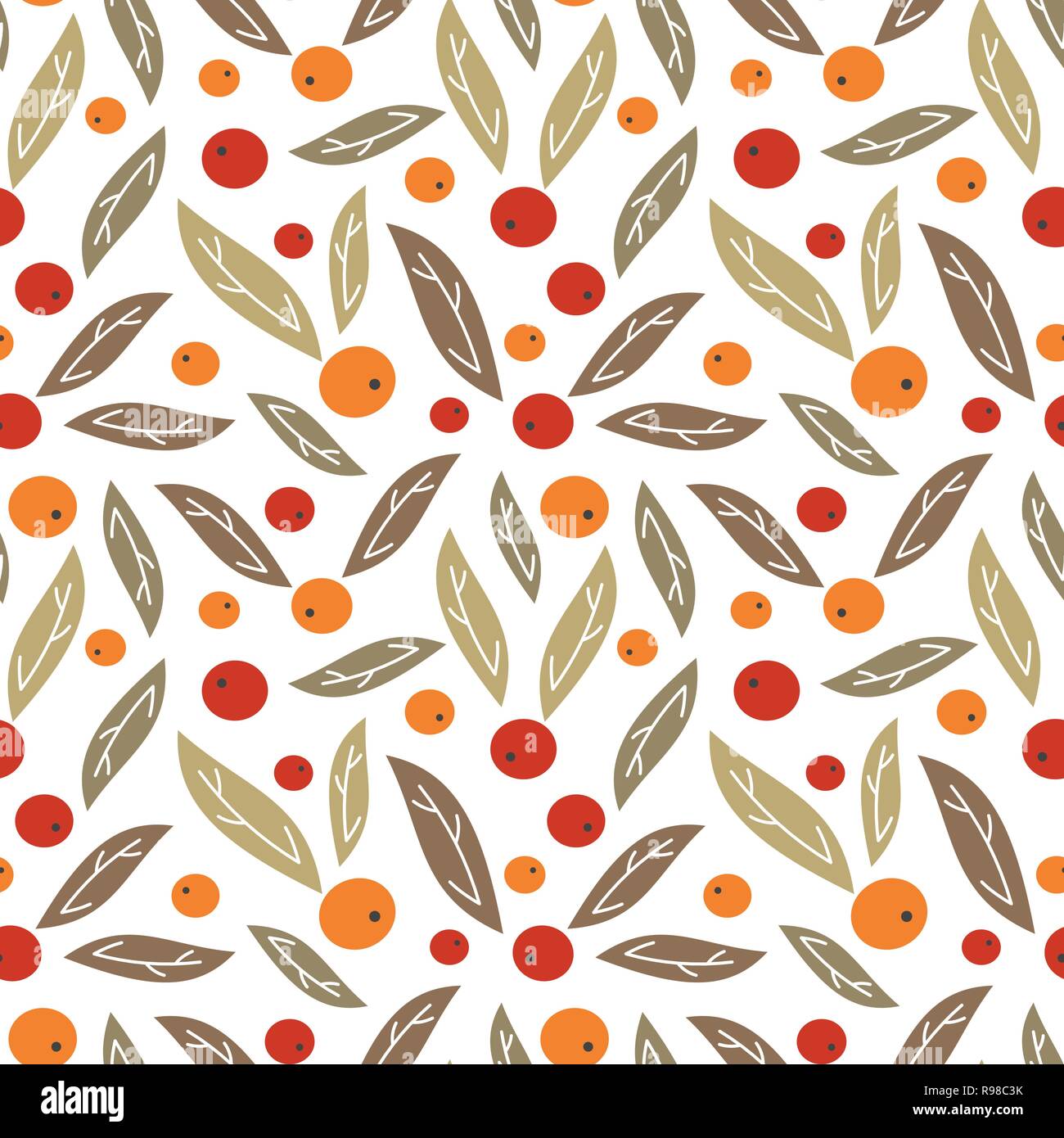 cute seamless vector pattern background illustration with berries and ...