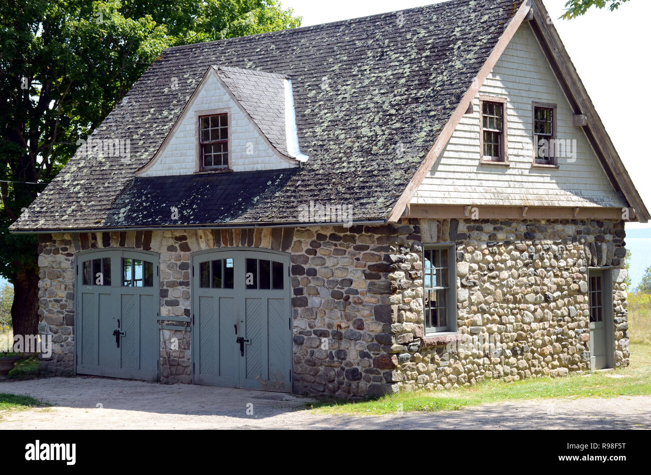 The garage, Van Horne House, Ministers Island, New Brunswick Stock