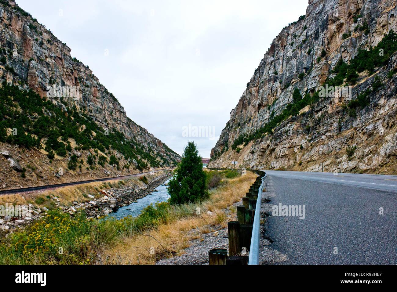 Wyoming, Wind River Canyon, Big Horn River Stock Photo