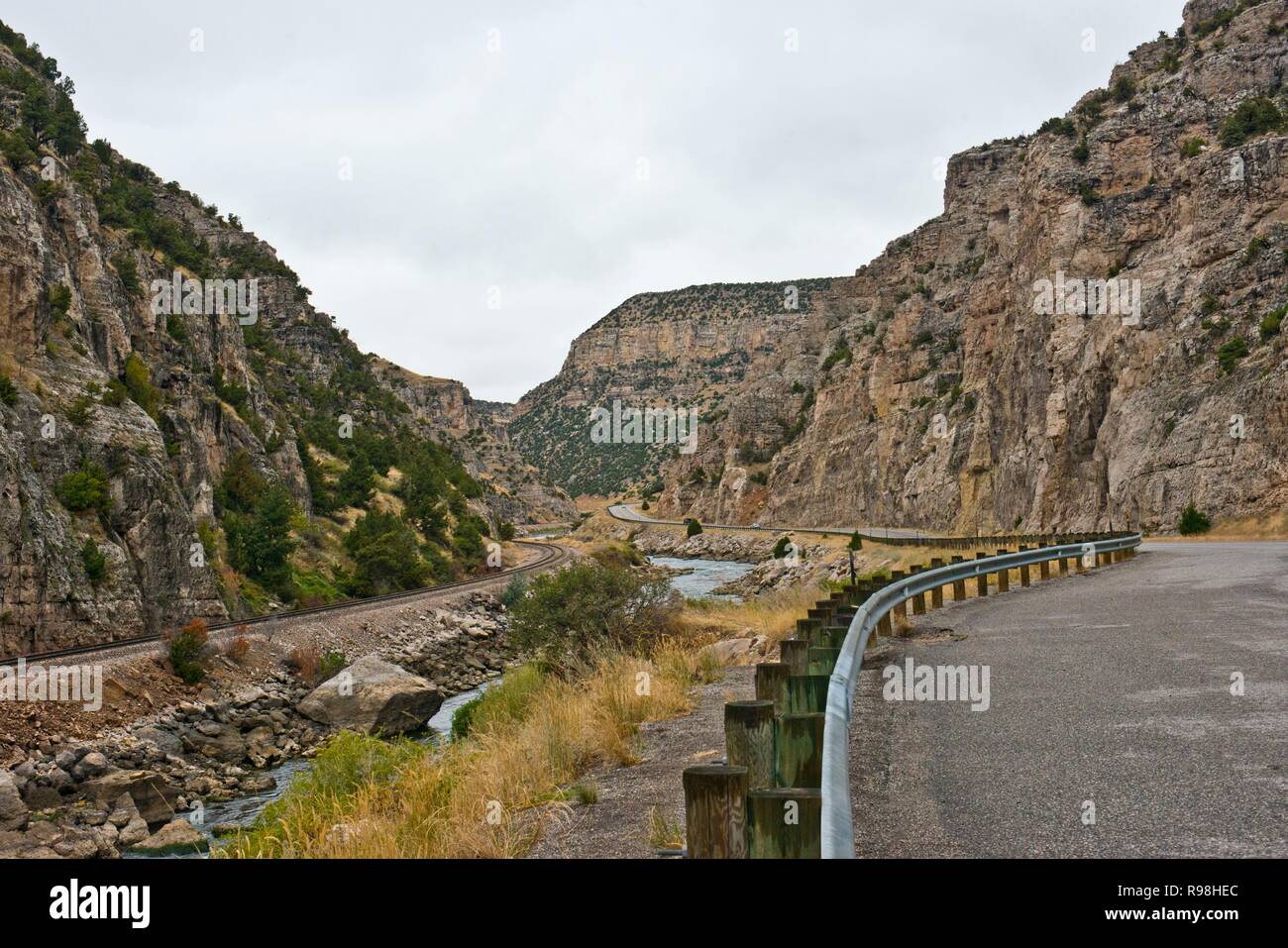 Wyoming, Wind River Canyon, Big Horn River Stock Photo