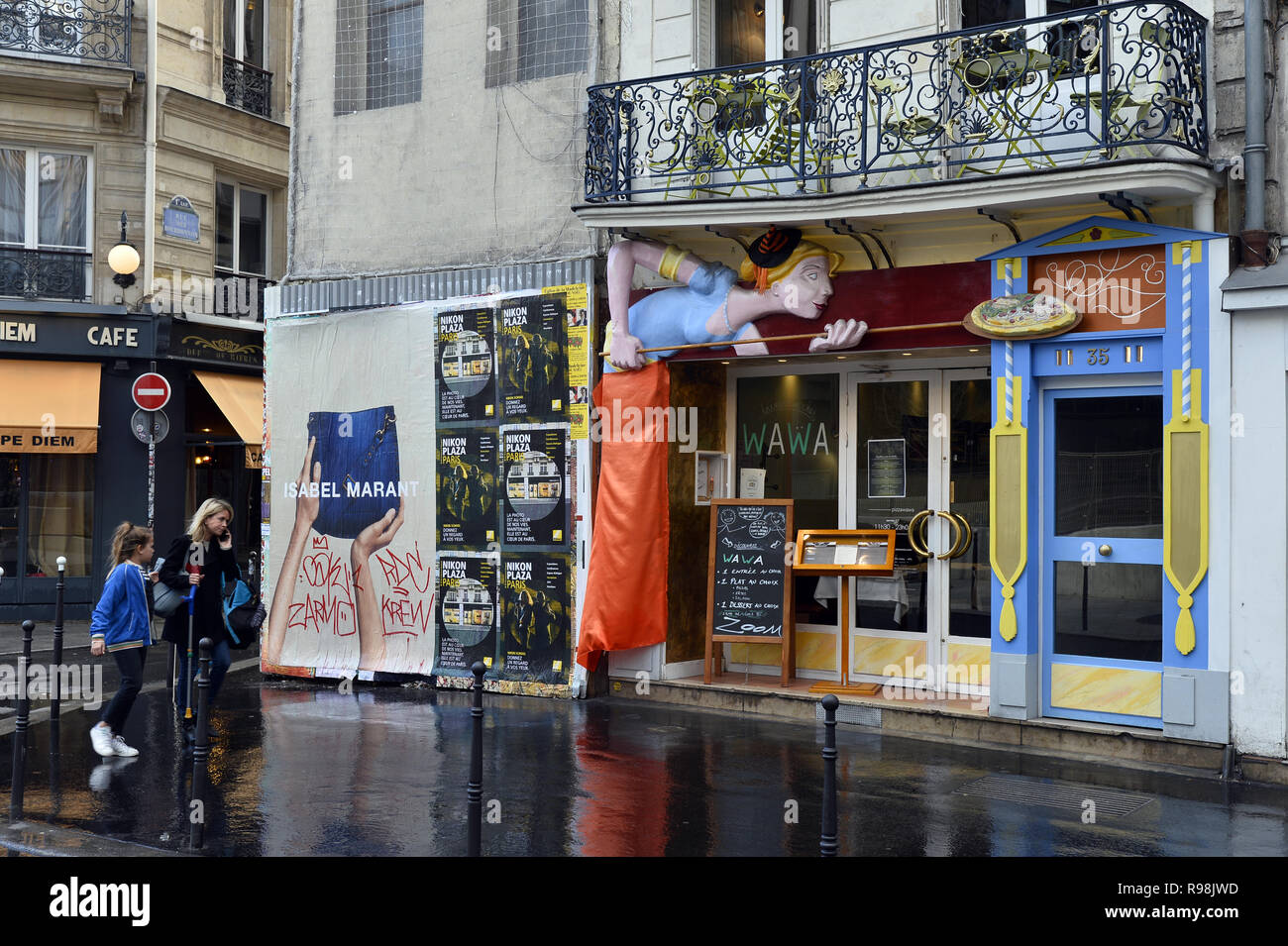 Italian restaurant Les Halles Paris France Stock Photo Alamy