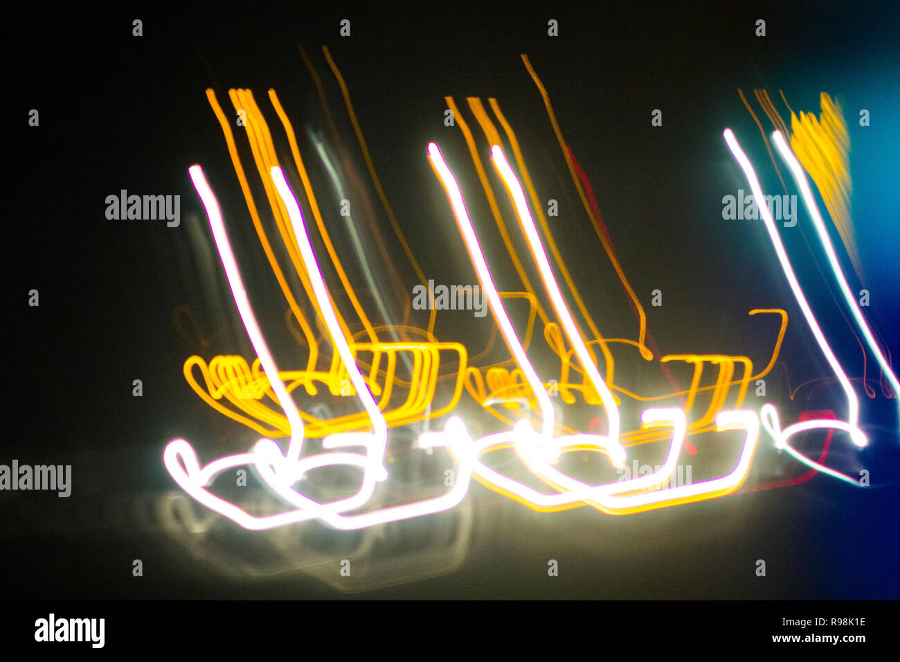 This long exposure creates some nice illuminated lines and shapes Stock Photo