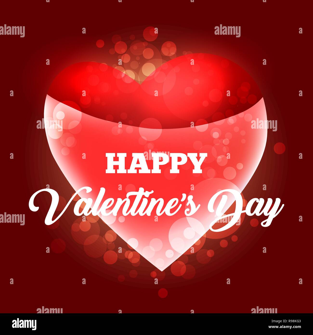 Happy Valentine's day Greeting Card template. Vector illustration. Stock Vector
