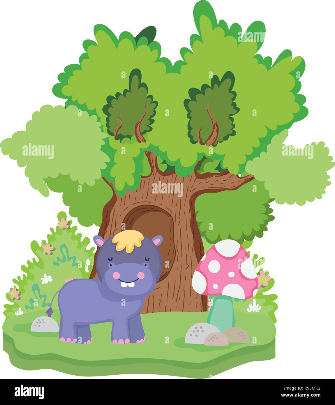 cute and little hippo character Stock Vector Image & Art - Alamy