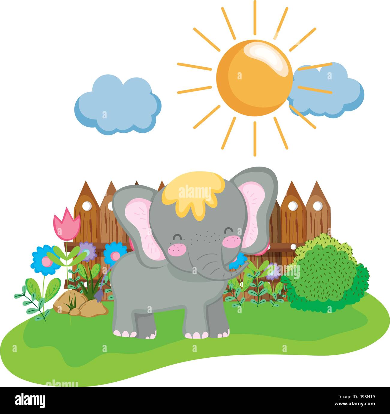 cute and little elephant character Stock Vector Image & Art - Alamy