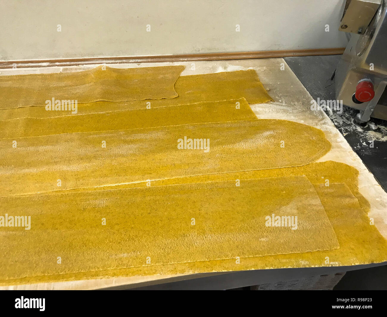 Pasta ready for the preparation of 'Tajarin', Piedmontese specialties, Italy Stock Photo