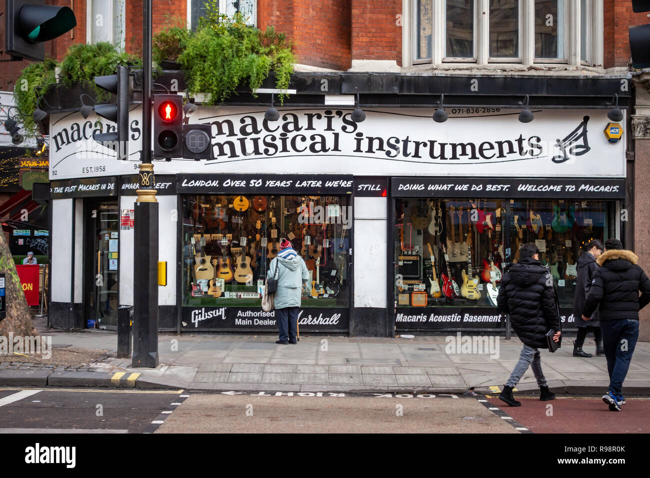 Famous Macaris Musical Instruments shop store shop front in Charing Cross  Road, London Stock Photo - Alamy
