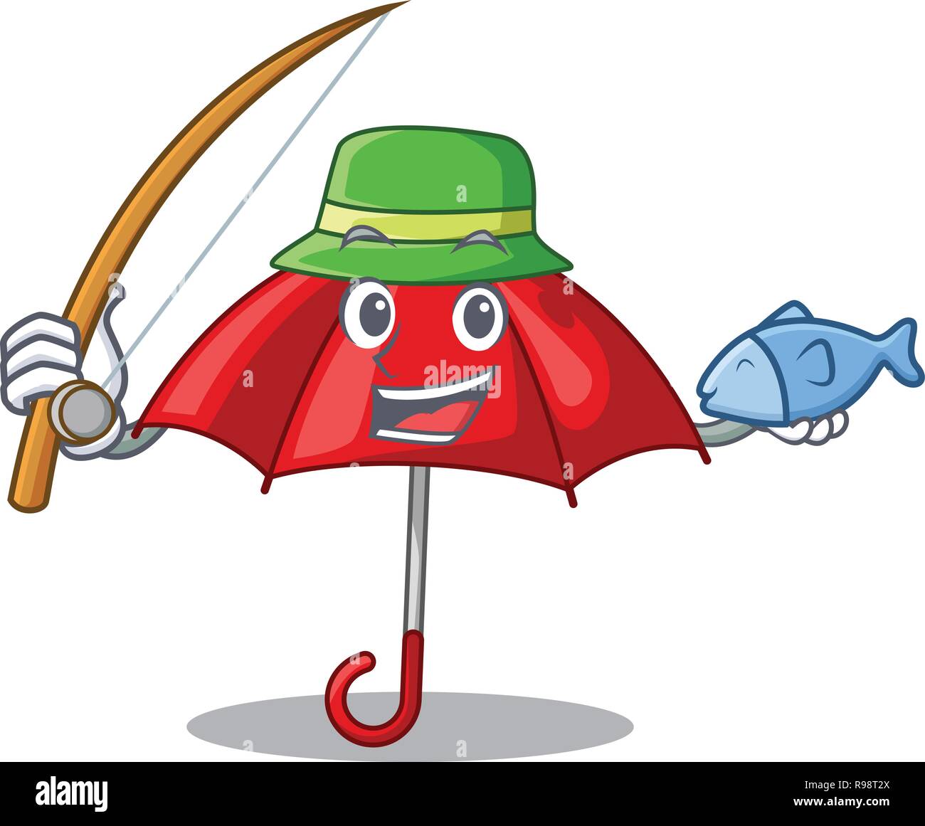Fishing red umbrella lit up cartoon shape Stock Vector Image & Art - Alamy