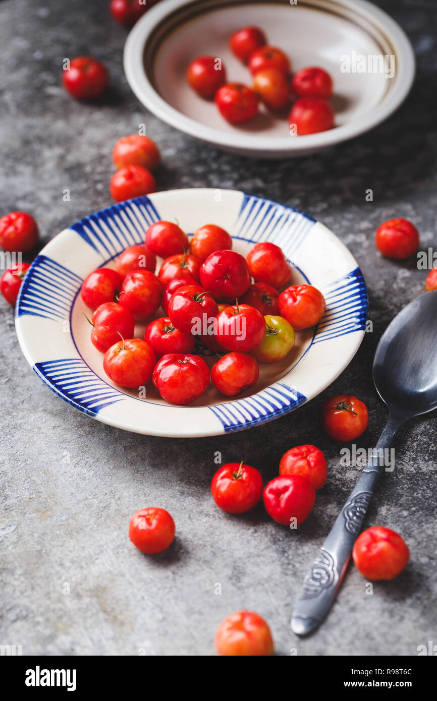 Barbados Cherry fruits Stock Photo - Alamy