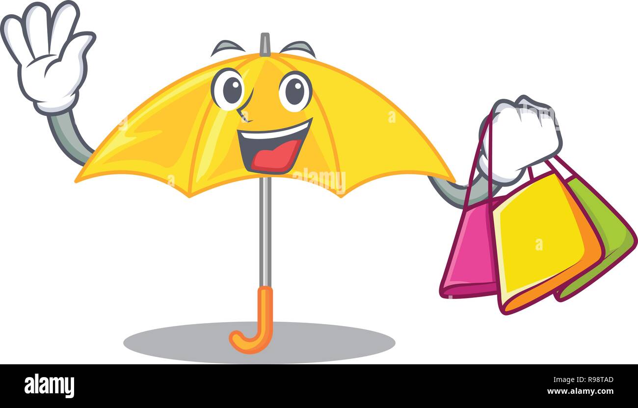 Shopping umbrella yellow in a shape cartoon Stock Vector Image & Art